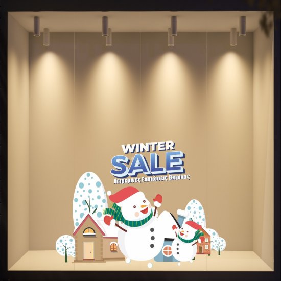 Window Sticker - Snowman and friends (Sales)