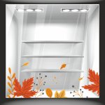 Αυτοκόλλητο βιτρίνας - Φθινοπωρινά Φύλλα