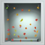 Αυτοκόλλητο βιτρίνας - Φθινοπωρινά Φύλλα 2 (Σετ 30 φύλλα)