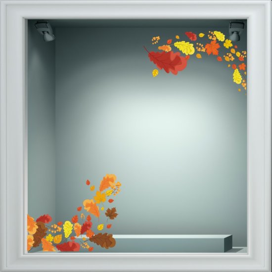 Αυτοκόλλητο βιτρίνας - Φθινοπωρινά Φύλλα 3