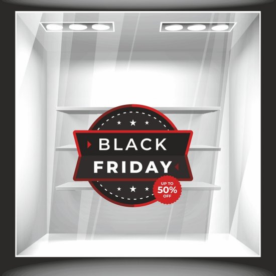 Αυτοκόλλητο Εκπτώσεων - Black Friday 100