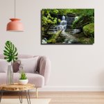 Πίνακας σε καμβά - Καταρράκτης και δέντρα