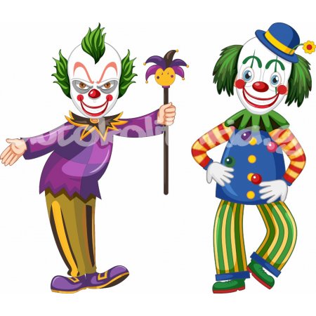 Αποκριάτικο Αυτοκόλλητο - Clown (Σετ 2 αυτοκόλλητα)