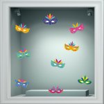 Αποκριάτικο Αυτοκόλλητο - Μασκές σετ (9 μάσκες)