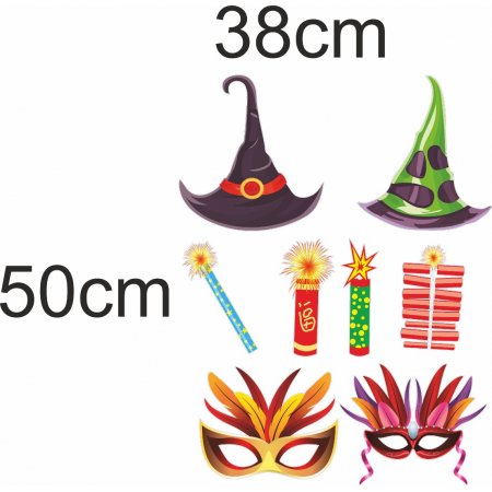 Αποκριάτικο Αυτοκόλλητο - Σετ 8 αυτοκόλλητα