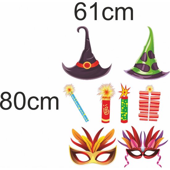 Αποκριάτικο Αυτοκόλλητο - Σετ 8 αυτοκόλλητα