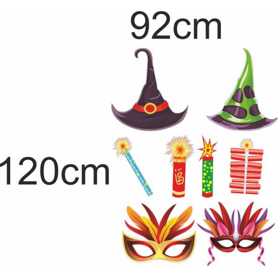 Αποκριάτικο Αυτοκόλλητο - Σετ 8 αυτοκόλλητα