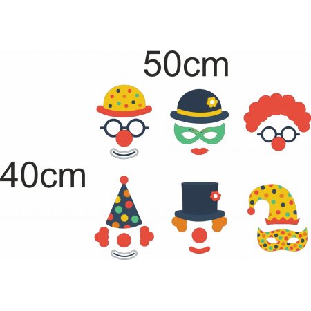 Αποκριάτικο Αυτοκόλλητο - Αποκριάτικα σετ (6 αυτοκόλλητα)