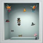 Αποκριάτικο Αυτοκόλλητο - Αποκριάτικα σετ 2 (9 αυτοκόλλητα)