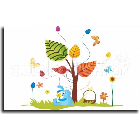 Παιδικός Πίνακας σε Καμβά - Λαγουδάκι Κάτω Από Δέντρο