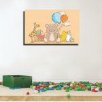 Παιδικός Πίνακας σε Καμβά - Φίλοι Με Μπαλόνια