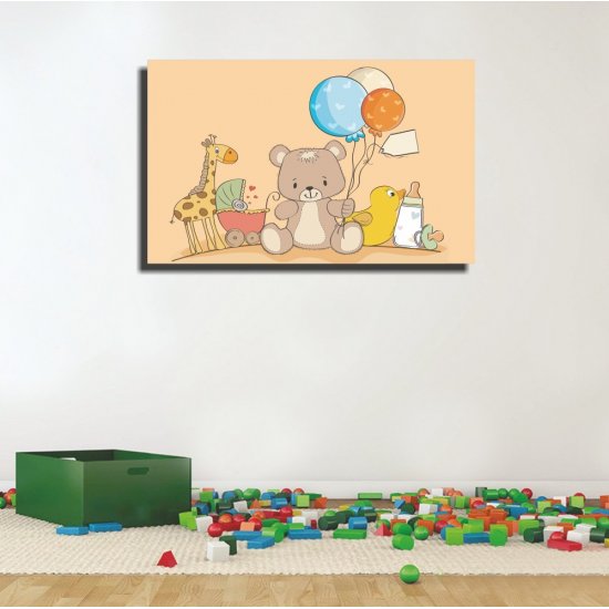 Παιδικός Πίνακας σε Καμβά - Φίλοι Με Μπαλόνια Παιδικός Πίνακας σε Καμβά - Φίλοι Με Μπαλόνια