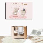 Παιδικός Πίνακας σε Καμβά - Αρκουδάκια Σε Κούνια