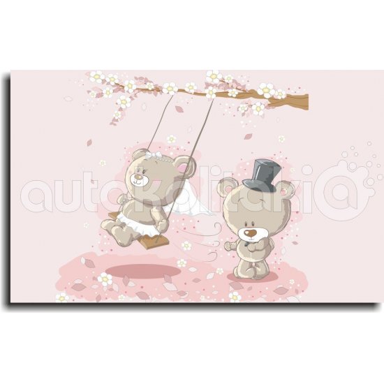 Παιδικός Πίνακας σε Καμβά - Αρκουδάκια Σε Κούνια Παιδικός Πίνακας σε Καμβά - Αρκουδάκια Σε Κούνια