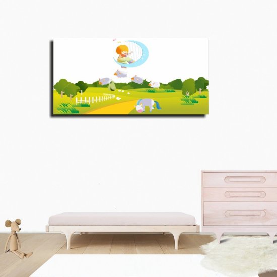 Παιδικός Πίνακας σε Καμβά - Παιδάκι Με Άρπα