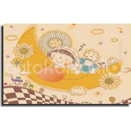 Παιδικός Πίνακας σε Καμβά - Παιδάκι Φεγγαράκι