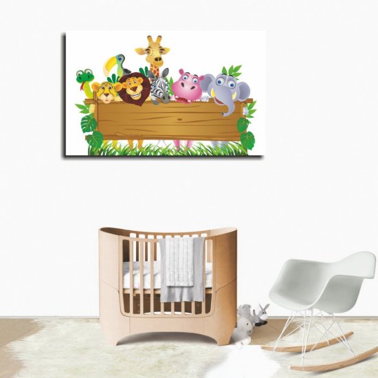 Παιδικός Πίνακας σε Καμβά - Ζωάκια Της Ζούγκλας Παιδικός Πίνακας σε Καμβά - Ζωάκια Της Ζούγκλας