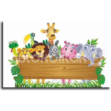 Παιδικός Πίνακας σε Καμβά - Ζωάκια Της Ζούγκλας