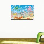 Παιδικός Πίνακας σε Καμβά - Ζωάκια Της Θάλασσας
