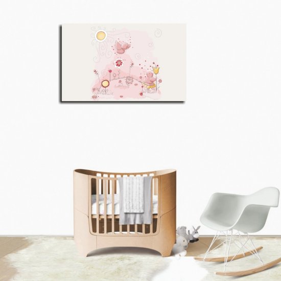 Παιδικός Πίνακας σε Καμβά - Λουλουδάκια Με Πουλάκια Παιδικός Πίνακας σε Καμβά - Λουλουδάκια Με Πουλάκια