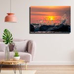 Πίνακας σε Καμβά - Κύματα Στο Ηλιοβασίλεμα