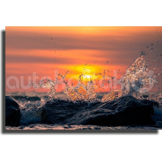 Πίνακας σε Καμβά - Κύματα Στο Ηλιοβασίλεμα