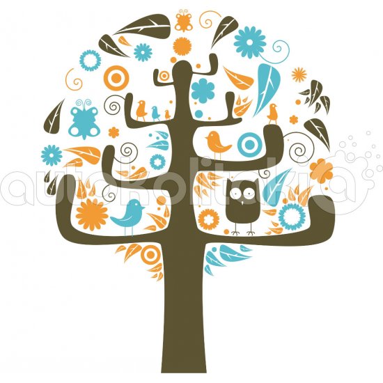 Αυτοκόλλητο τοίχου - Αστείο δεντρο