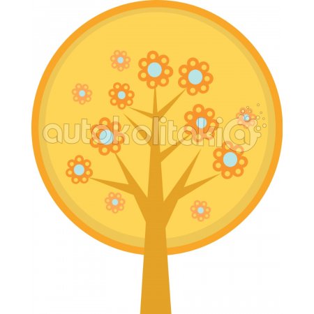 Αυτοκόλλητο τοίχου - Κίτρινο δέντρο