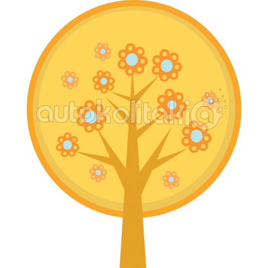 Αυτοκόλλητο τοίχου - Κίτρινο δέντρο