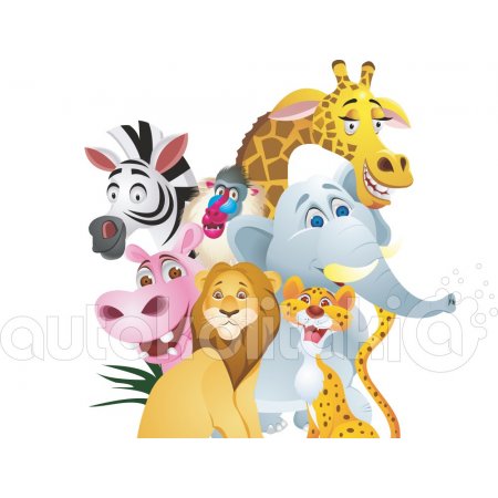 Αυτοκόλλητο τοίχου - Χαρούμενα ζώα Αυτοκόλλητο τοίχου - Χαρούμενα ζώα