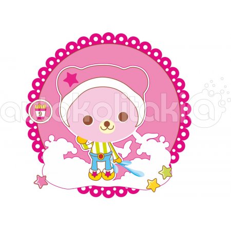 Αυτοκόλλητο τοίχου - Χαρούμενο αρκουδάκι Αυτοκόλλητο τοίχου - Χαρούμενο αρκουδάκι