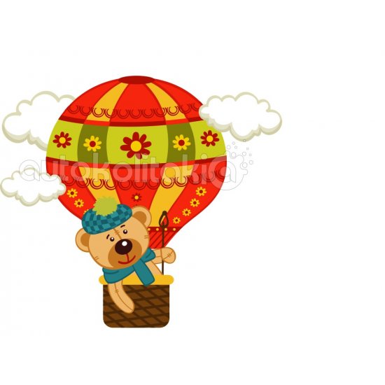 Αυτοκόλλητο τοίχου - Πτήση με αερόστατο