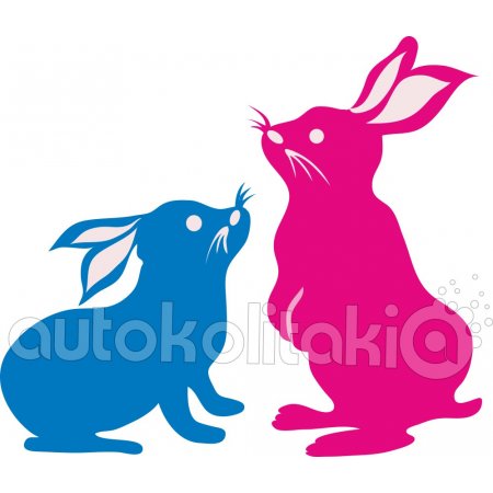 Αυτοκόλλητο τοίχου - Λαγουδάκια Αυτοκόλλητο τοίχου - Λαγουδάκια