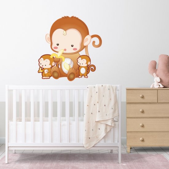 Αυτοκόλλητο τοίχου - Μαϊμουδάκια