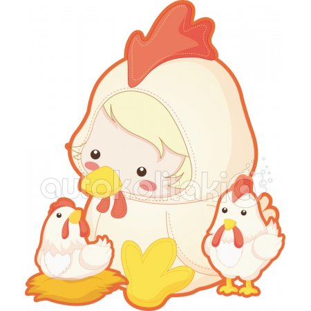 Αυτοκόλλητο τοίχου - Κοτούλες Αυτοκόλλητο τοίχου - Κοτούλες