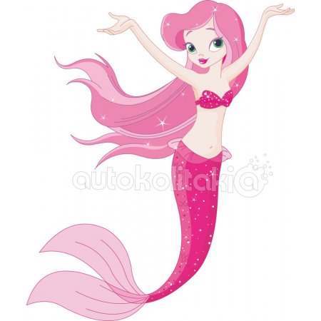 Αυτοκόλλητο τοίχου - Λαμπερή γοργόνα Αυτοκόλλητο τοίχου - Λαμπερή γοργόνα