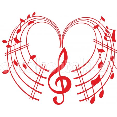 Αυτοκόλλητο τοίχου - Νότες αγάπης