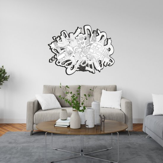 Αυτοκόλλητο τοίχου - Γκράφιτι Πόλης