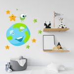 Αυτοκόλλητο τοίχου - Γη και αστεράκια