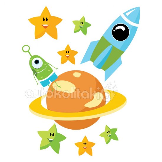 Αυτοκόλλητο τοίχου - Κρόνος και πύραυλος