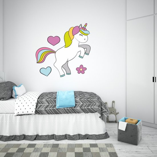 Παιδικό Αυτοκόλλητο Τοίχου - Happy Unicorn