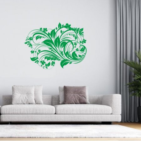 Αυτοκόλλητο τοίχου - Αφηρημένη βλάστηση