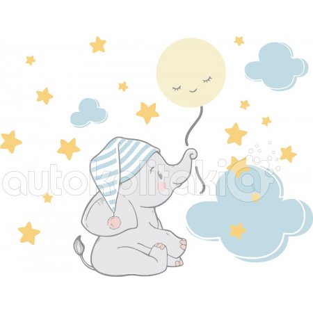 Αυτοκόλλητο τοίχου - Ελεφαντάκι Αυτοκόλλητο τοίχου - Ελεφαντάκι