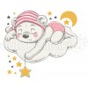 Αυτοκόλλητο τοίχου - Αρκουδάκι στα σύννεφα 01 (+ 36 Αστεράκια)