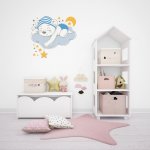 Αυτοκόλλητο τοίχου - Αρκουδάκι στα σύννεφα 03