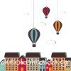 Αυτοκόλλητο τοίχου - Σπιτάκια με αερόστατο Αυτοκόλλητο τοίχου - Σπιτάκια με αερόστατο