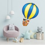 Αυτοκόλλητο τοίχου - Αερόστατο με παιδάκια