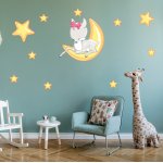 Αυτοκόλλητο τοίχου - Ελαφάκι που κοιμάται