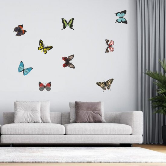 Αυτοκόλλητο τοίχου - Πεταλούδες (Σετ 9 αυτοκόλλητα)