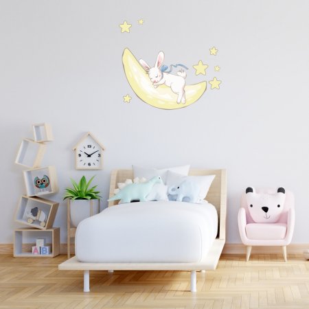 Αυτοκόλλητο τοίχου - Λαγουδάκι που κοιμάται